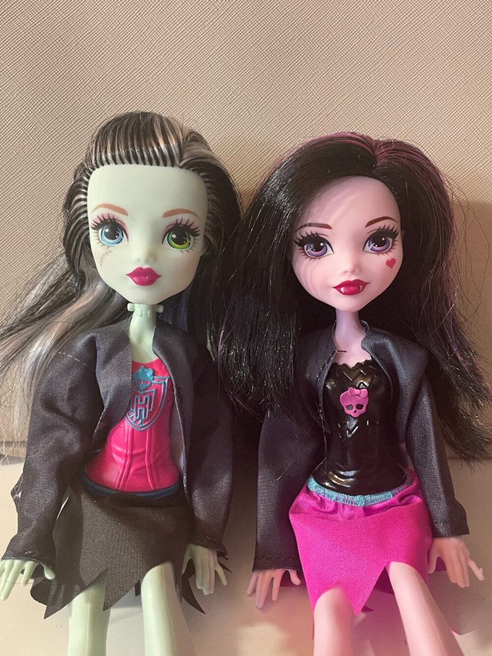 Monster High Lot G2 Frankie Stein Photo Booth + Cheerleader Draculaura + Frankie